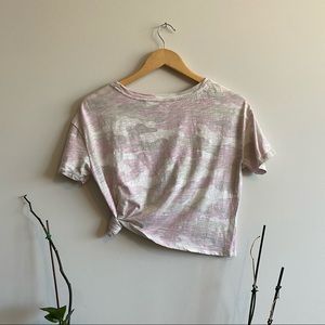 Light Pink Camo Exercise Crop Top